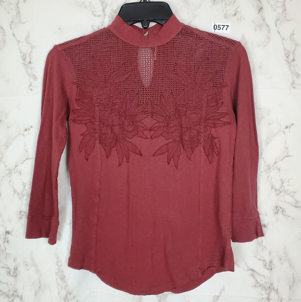 FREE PEOPLE Primrose Tee Blouse Top Floral Sienna - Picture 3 of 14